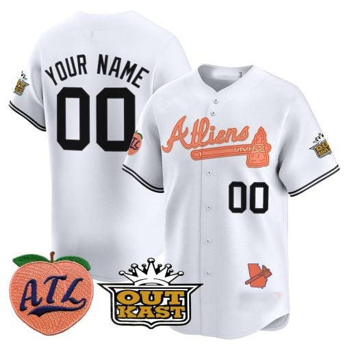 Custom A.Braves Atliens & Peach Vapor Premier Limited 篓C All Stitched Baseball Jerseys