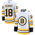 B.Bruins #18 Happy Gilmore Player Fanatics Premium White Home Hockey Jerseys