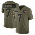 H.Texans #7 C.J. Stroud Player Olive Salute to Service Limited Football Jerseys