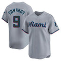 M.Marlins #9 Xavier Edwards Player Gray Home Replica Baseball Jerseys