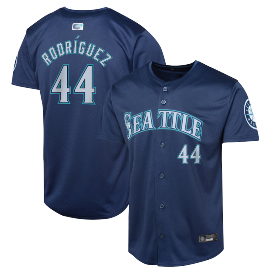 S.Mariners #44 Julio Rodr隆搂aguez Player Navy Road Limited Baseball Jerseys