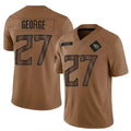 T.Titans #27 Eddie George Player Brown Salute To Service Limited Football Jerseys